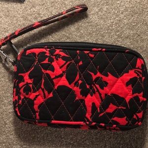 Vera Bradley red and black wristlet